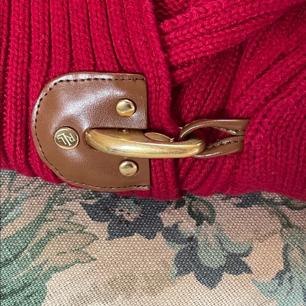 Lauren Ralph Lauren Red Shawl Collar Toggle Sweater Size 2X - Picture 6 of 6